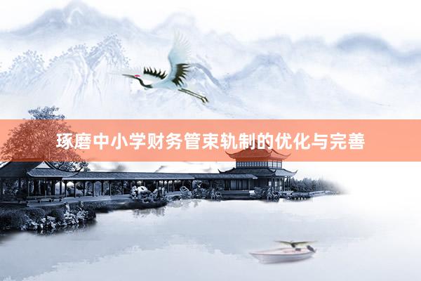 琢磨中小学财务管束轨制的优化与完善