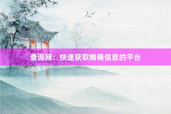 查询网：快速获取精确信息的平台